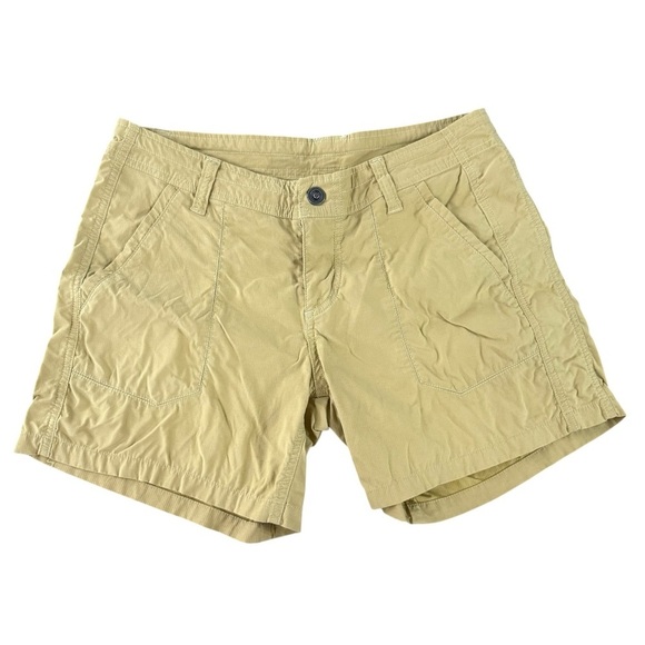 KÜHL Athletic Shorts Women’s Size 8 Inseam 5” Tan Yellow Outdoor Hiking Utility - Picture 1 of 8